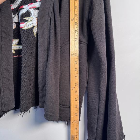 Spiritual Gangster Women's S Oversized Embroidered Distressed Hems Jacket - Picture 4 of 8